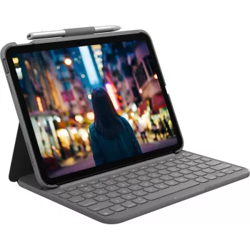 Logitech 920-011423 tastiera per dispositivi mobili QWERTZ tedesca Bluetooth grigio