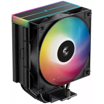 Ventola DeepCool AG400 BK ARGB V2 120 mm nero — ventola dissipatore CPU da 120 mm con cuscinetto idraulico, supporto multi-socket