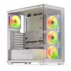 Case PC KRUX Exo Midi Tower, ATX/micro-ATX/mini-ITX, 2x vetro temperato, USB-C, 4 ventole da 120 mm, 2 vani da 3,5 pollici + 2 da 2,5 pollici, GPU fino a 40,5 cm, bianco