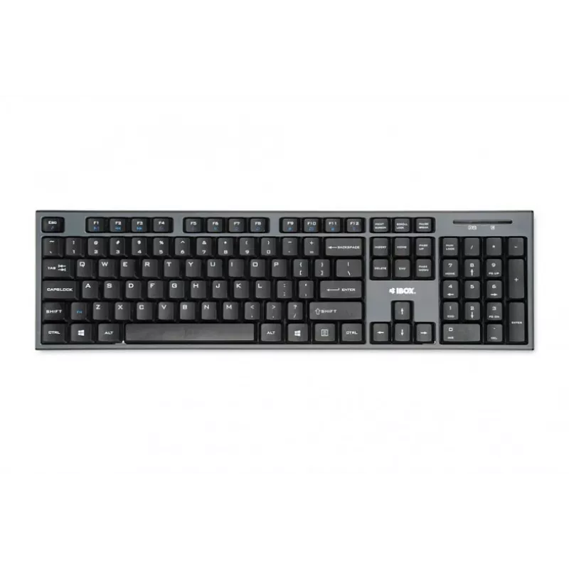 IBOX Desktop Kit Pro set tastiera e mouse wireless, QWERTY full-size 104 tasti, 2,4 GHz, 1200 DPI, nero