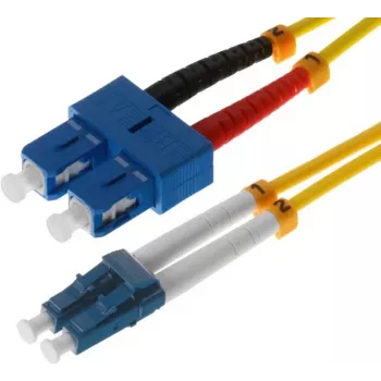 Helos - Cavo patch in fibra ottica - SC duplex - LC duplex - 7,5 m - 9/125 micrometri - OS2 - giallo