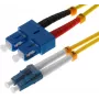 Helos - Cavo patch in fibra ottica - SC duplex - LC duplex - 7,5 m - 9/125 micrometri - OS2 - giallo