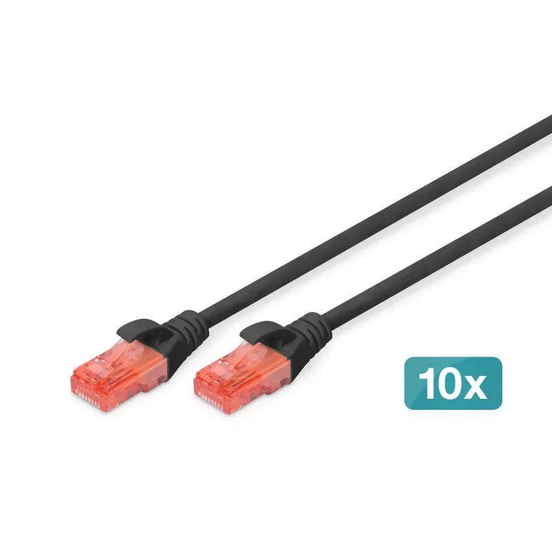 Cavo di rete Digitus CAT 6 U/UTP 0,5m RJ-45 nero