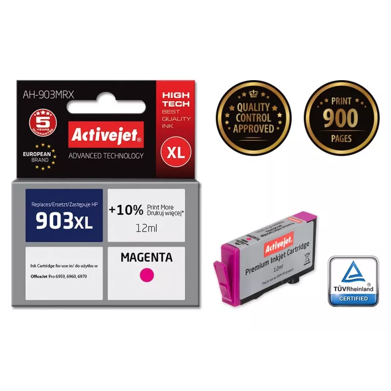 Activejet AH-903MRX inchiostro (sostituto per HP 903XL T6M07AE; Premium; 12 ml; magenta)