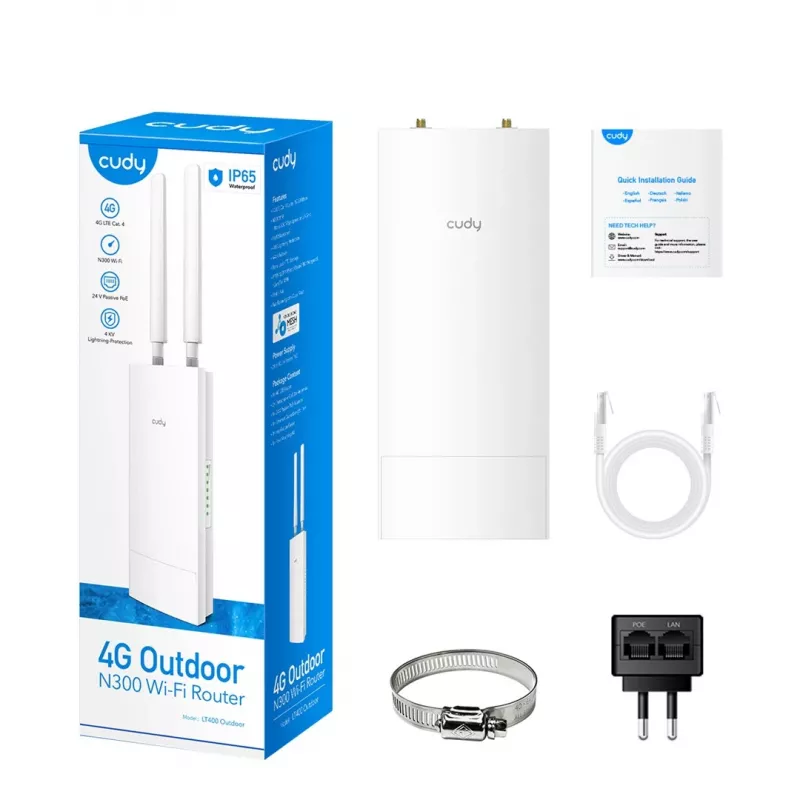 Cudy LT400 router WLAN Fast Ethernet single-band (2,4 GHz) 4G bianco
