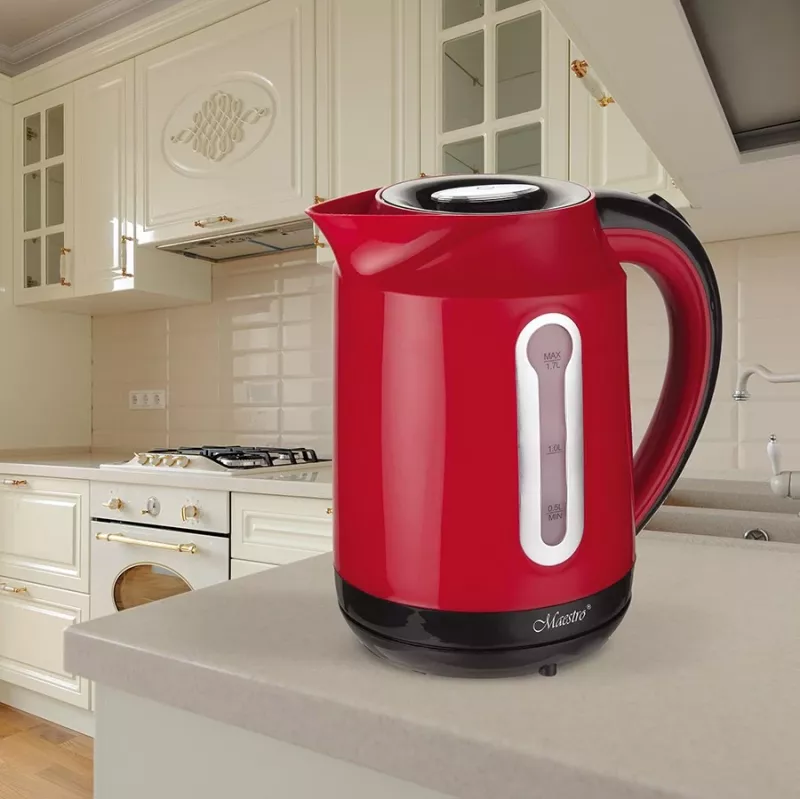 MAESTRO MR-041 (MR-041-Rot) Bollitore 1,7 l 2000 W nero, rosso