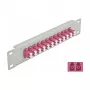 Patch panel in fibra ottica DeLOCK 10 pollici 12 porte LC Duplex viola 1U grigio
