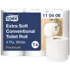 Carta igienica Tork Premium Extra Soft Conventional T4 — rotoli a 4 veli 9,7 cm x 19,1 m, confezione da 6