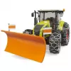 Trattore giocattolo BRUDER Claas Axion 950 con catene da neve e lama da neve, modello in scala
