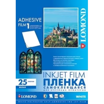 Pellicola inkjet PET adesiva Lomond bianca A4, 25 fogli