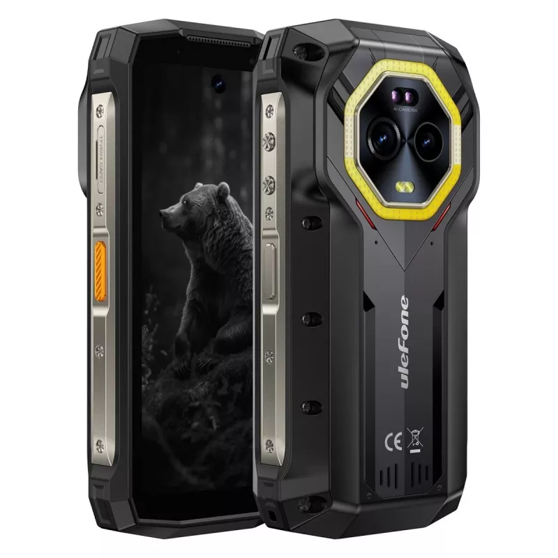 Ulefone Armor Mini 20 smartphone, 4,7 pollici, Helio G99, 8GB RAM, 256GB, 6200 mAh, Android 14, nero