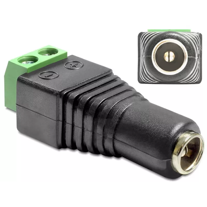 Adattatore per cavo DeLOCK 65485 DC 2,5 x 5,5 mm 2p nero verde