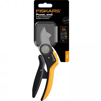 Troncarami Fiskars Plus PowerLever incudine nero arancione