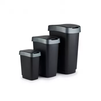 Pattumiera Rotho Twist 50 L rettangolare polipropilene, 50 L, 602×298×401 mm, nero