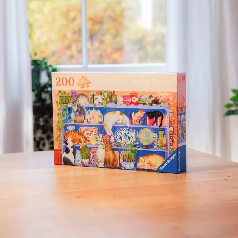 Puzzle Ravensburger Feel Well & Puzzle Cats on the Shelf – 200 pezzi