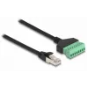 Cavo DeLOCK RJ45 Cat.6 connettore su adattatore per morsettiera 30 cm nero verde
