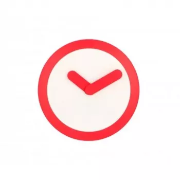 NeXtime orologio 2615ro Focus, Ø25 cm, orologio da parete, bianco/rosso