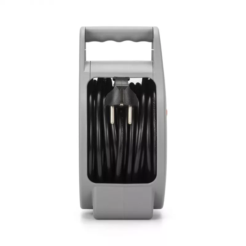 Avvolgicavo MONTIS MT189-10 — 10 m cavo avvolgibile, 2 prese, grigio, case in plastica