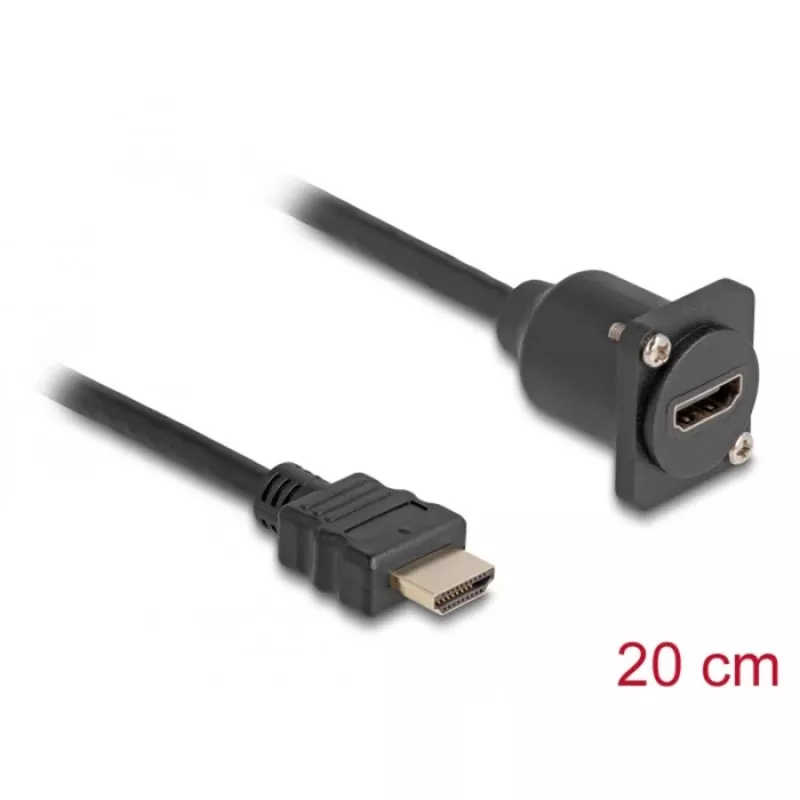 DeLOCK cavo HDMI D-Type connettore maschio a connettore femmina nero 20 cm