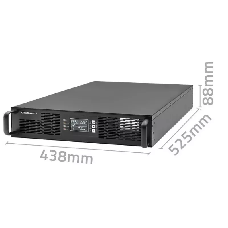 Qoltec 52285 UPS (gruppo di continuità) doppia conversione (online) 1 kVA 1000 W 2 uscite AC