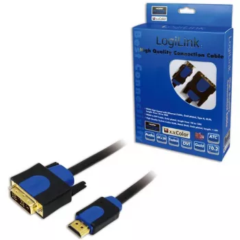 Adattatore per cavo video LogiLink CHB3102 2 m HDMI DVI-D nero blu