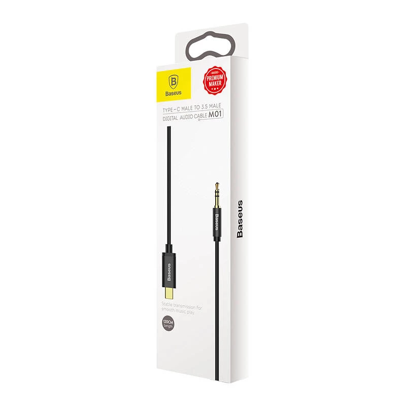 Cavo audio Baseus Yiven USB-C a mini jack 3,5 mm, 1,2 m (nero)