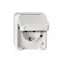 Presa Merten MEG2300-8019 CEE 7/3, supporta CEE 7/4, bianco, IP44, termoplastica, 83×73×57 mm