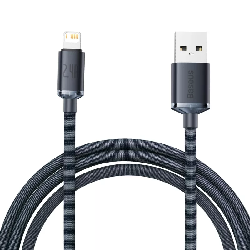 Baseus Crystal Shine Cavo USB a Lightning, 2,4A, 2m (nero)