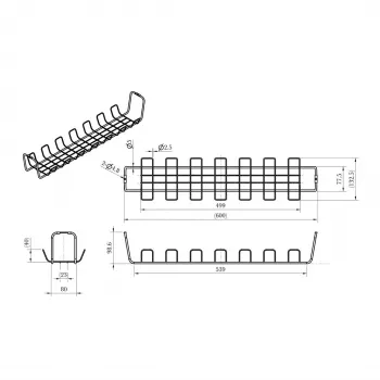 ROTRONIC-SECOMP Roline - cavo - organizer - griglia - montabile sotto il tavolo - nero (confezione da 2)