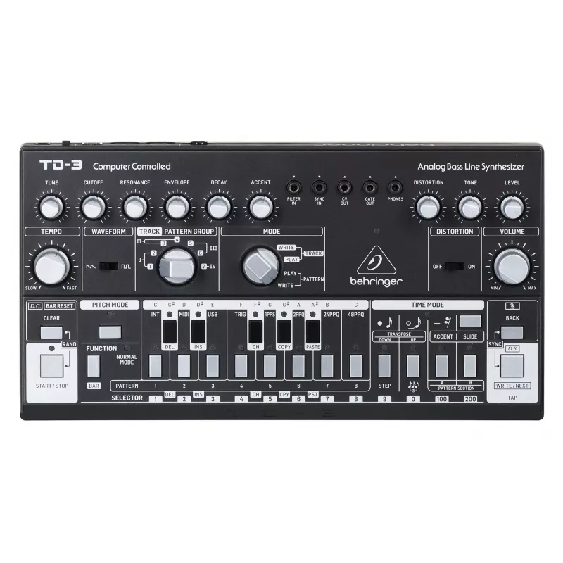 Behringer TD-3-BK sintetizzatore analogico di linee di basso, nero