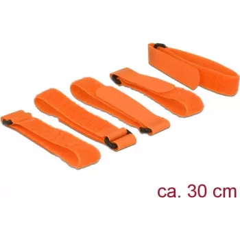 Fascette a velcro DeLOCK 18707 arancione 5 pz.
