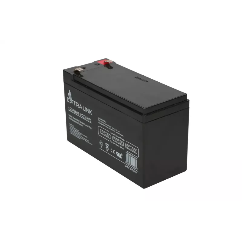 Batteria al piombo-acido sigillata (VRLA) 12V 9Ah Extralink – AGM, 1 pezzo, nero