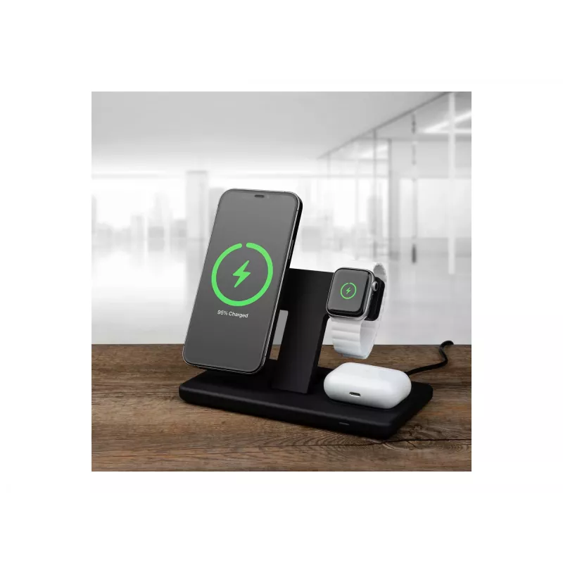Fixed | MagPowerstation stazione di ricarica wireless 3-in-1 con supporto MagSafe | FIXMPOS-BK | nero