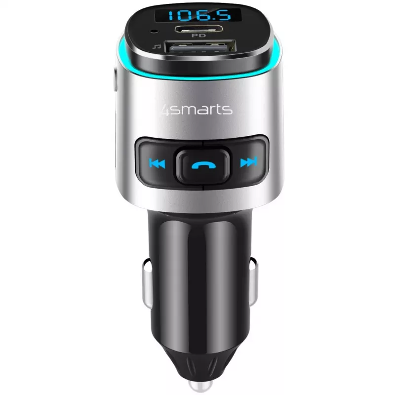 Trasmettitore FM 4smarts 456201 accendisigari nero argento AM FM Bluetooth