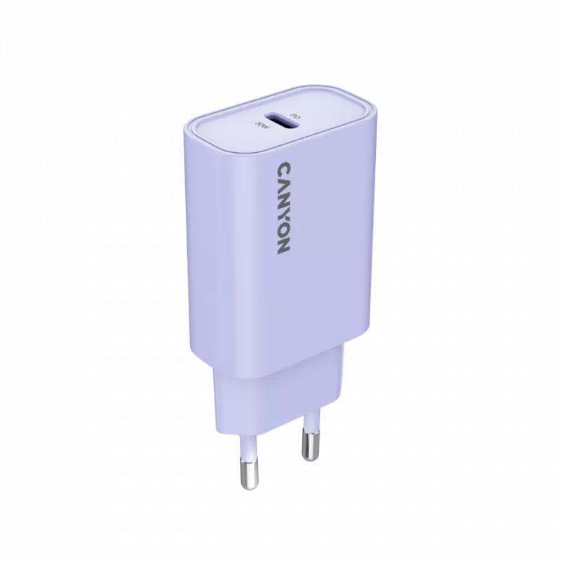 Caricabatterie da parete CANYON OnCharge 30CL, 30W USB-C PD, 1x uscita PD, spina EU, viola