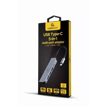 Gembird A-CM-COMBO5-03 adattatore multiporta USB Type-C 5-in-1 (hub + HDMI + PD)