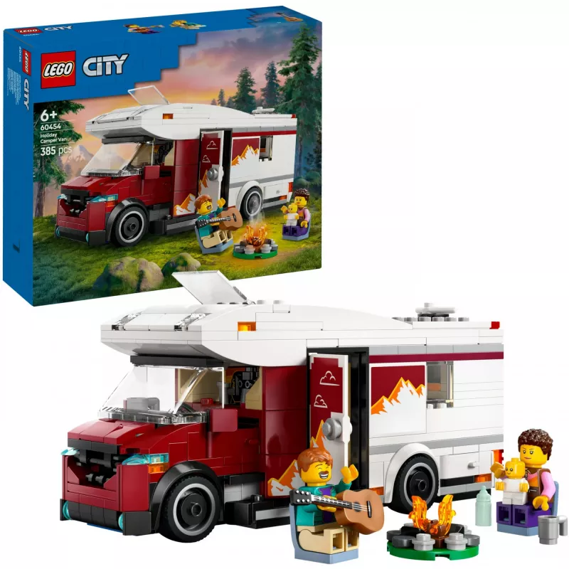 Giocattolo da costruzione LEGO City Camper avventura 60454, 385 pezzi, altezza 80 mm, per bambini da 6 anni