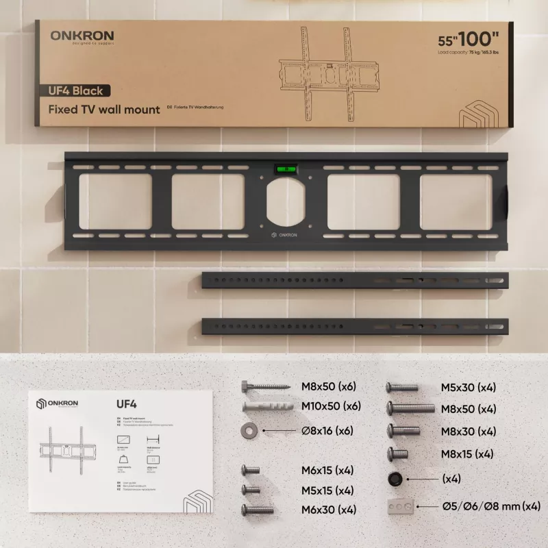 Supporto a parete per TV/55-100/SCHWARZ UF4-B Onkron