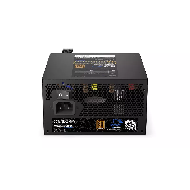 Alimentatore ENDORFY Vero L6 750 W, 24 pin ATX, 80 PLUS Bronze, ventola 120 mm, nero