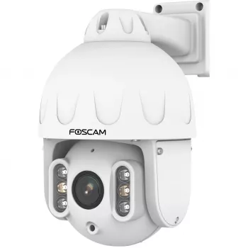 Foscam SD8EP Telecamera di sorveglianza PoE bianca 8MP (3840x2160), Power over Ethernet, funzione pan e tilt, zoom ottico 4x