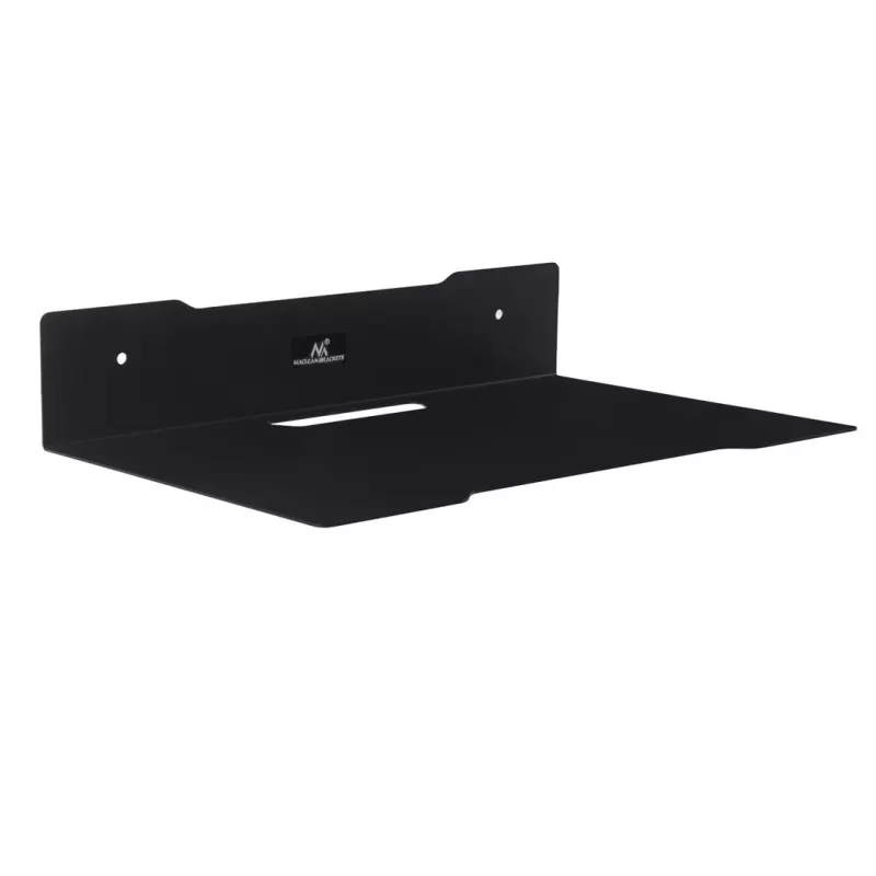 Mensola da parete per decoder MACLEAN MC-122, acciaio, nera, carico max. 5 kg, interasse fori 219 mm