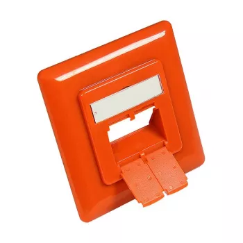 Pezzo centrale 50x50 mm incl. cornice di copertura 80x80 mm per prese di rete, arancione puro RAL2004, Good Connections (GC-N0058)
