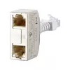 METZ CONNECT BTR Cable Sharing Adapter pnp 3 - Splitter di rete - RJ-45 (F) a RJ-45 (M) - 8,9 cm - grigio (confezione da 2) (130548-03-E)