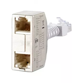 METZ CONNECT BTR Cable Sharing Adapter pnp 3 - Splitter di rete - RJ-45 (F) a RJ-45 (M) - 8,9 cm - grigio (confezione da 2) (130548-03-E)