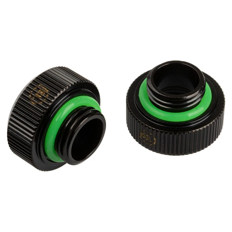 Adattatore G1/4 filettatura esterna su hardtube 14 mm, BitsPower Touchaqua TA-FH14-GB, confezione da 2, nero