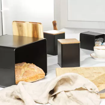 Set portapane Salter BW129001EU7 nero 4 pezzi – contenitori per pane e prodotti da forno