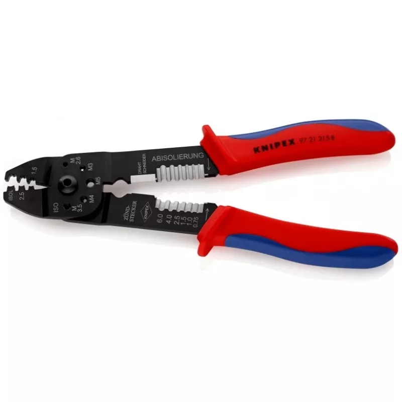 Knipex 97 21 215 B utensile crimpatrice nero, blu, rosso