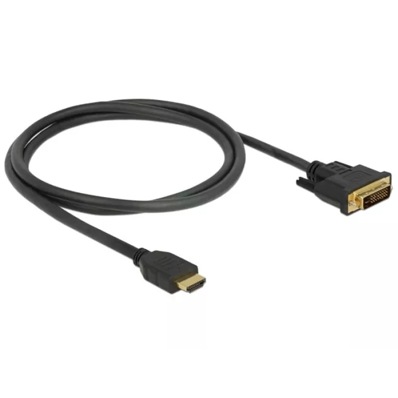 DeLOCK 85652 Adattatore per cavo video 1 m HDMI tipo A (Standard) DVI nero (85652)