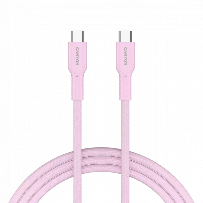 CANYON cavo OnWire 60CL C-C 60W COLOR intrecciato 1m rosa