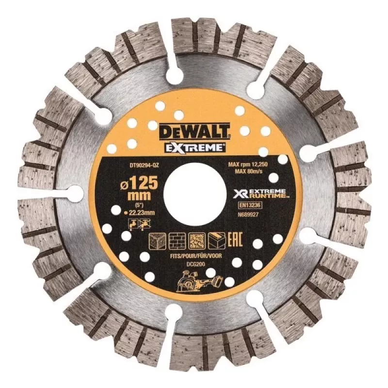 Disco abrasivo DeWalt 125 x 22 mm Extreme Runtime disco diamantato per pietra, forma bombata